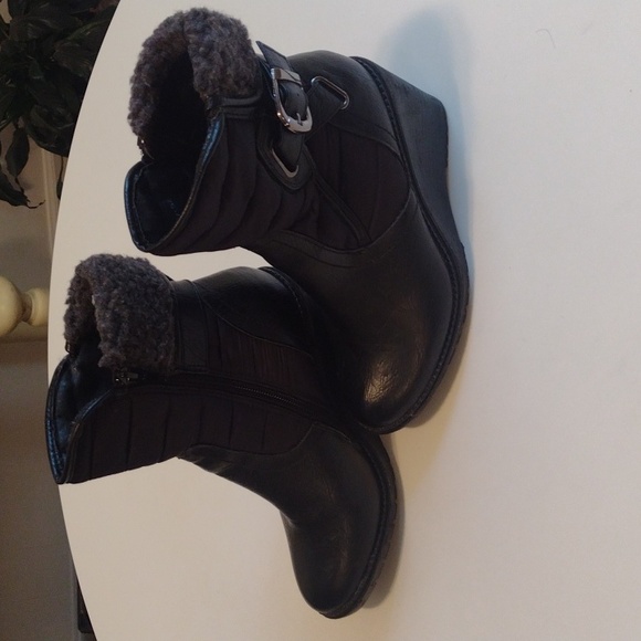 Aliandra Black Wedge Heel Black Winter Fall Boots Size 6 - Picture 1 of 16
